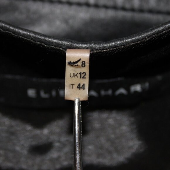 Elie Tahari Dress Sz 8 Black Sleeveless Zipper 100% Leather Poly Bodycon Dress - Picture 11 of 16